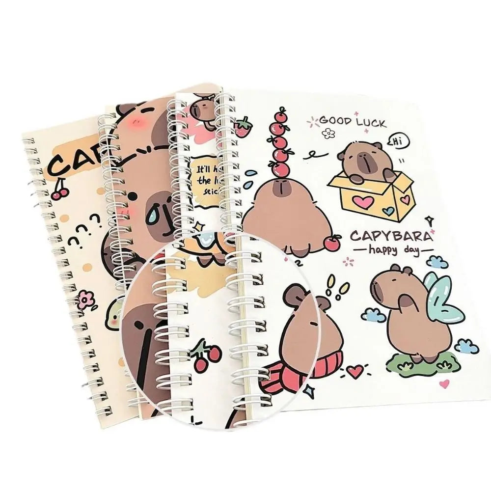 Notepad A5 Capybara Notebook Capybara Daily Notes Coil Notebook Kawaii Line Inner Pages Small Notepad School Office Supplies