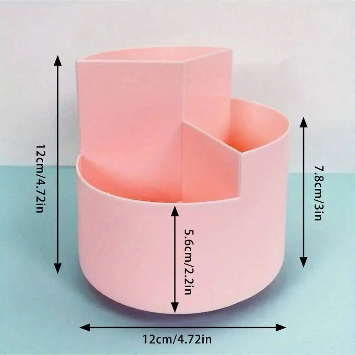 1pc 360° Degree Rotatable Pen Holder, Large Capacity Desktop Bucket, Desk Storage Organizer Box, Desktop Decor