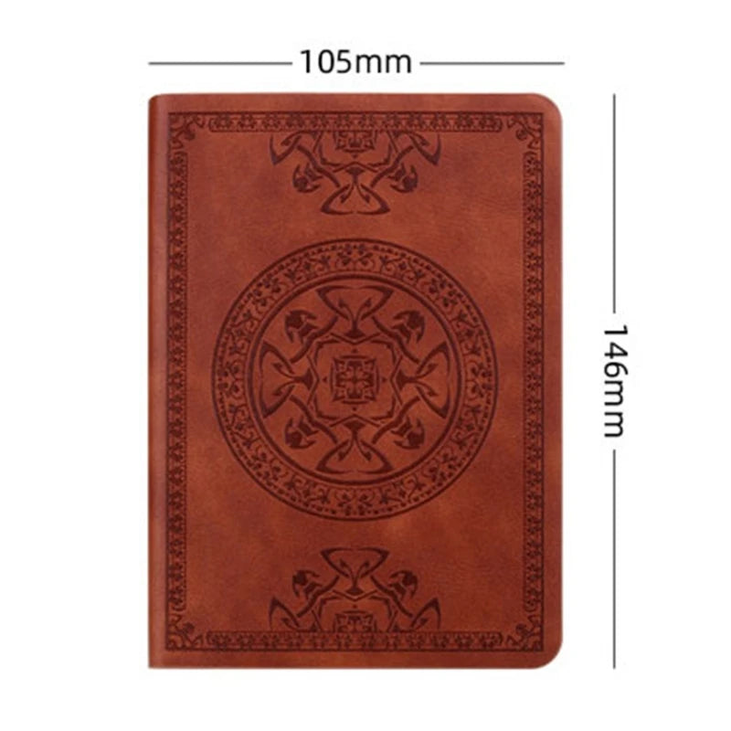 2025 New Portable Vintage Pattern PU Leather Notebook Diary Notepad Stationery Gift
