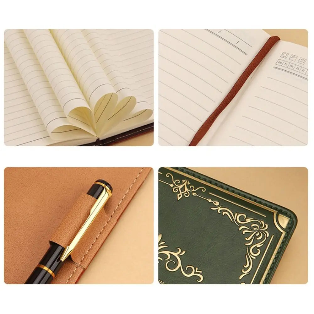 A5 100Sheets Journal Notebook With Lock PU Leather Flower Cover Personal Notebook Line Paper Stationery Diary Writing Pads