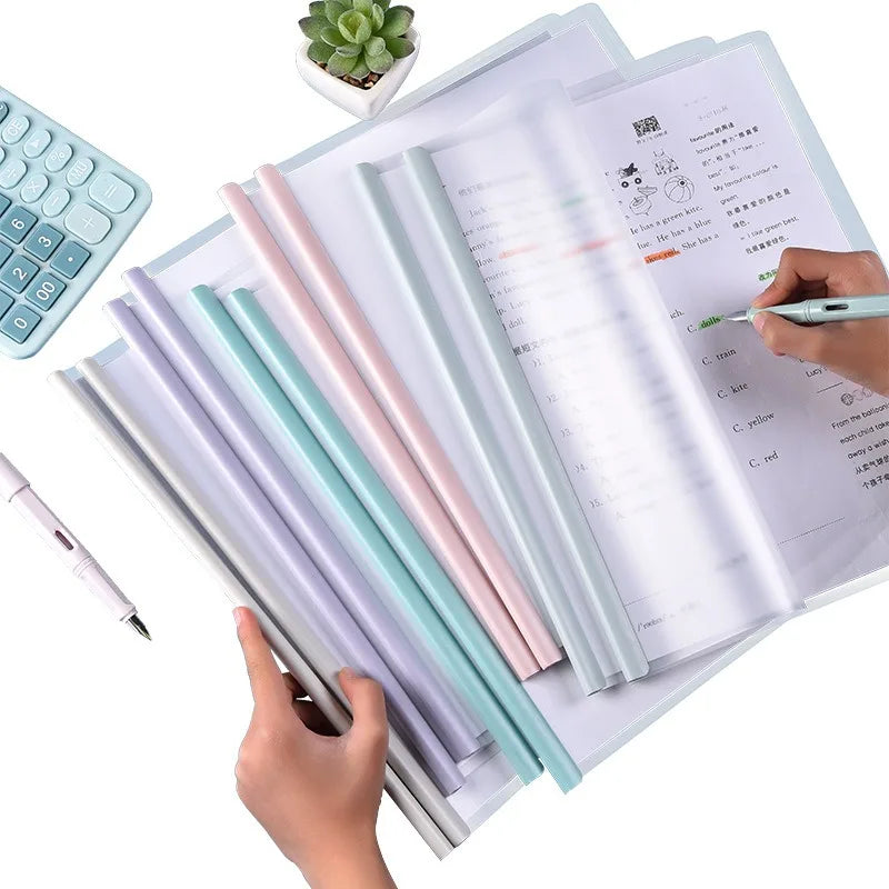 A4 Pull-out Rod Holder Transparent Document Color Pull-out Rod Holder Resume File Holder Rod Storage Book 5/10 Pieces /set