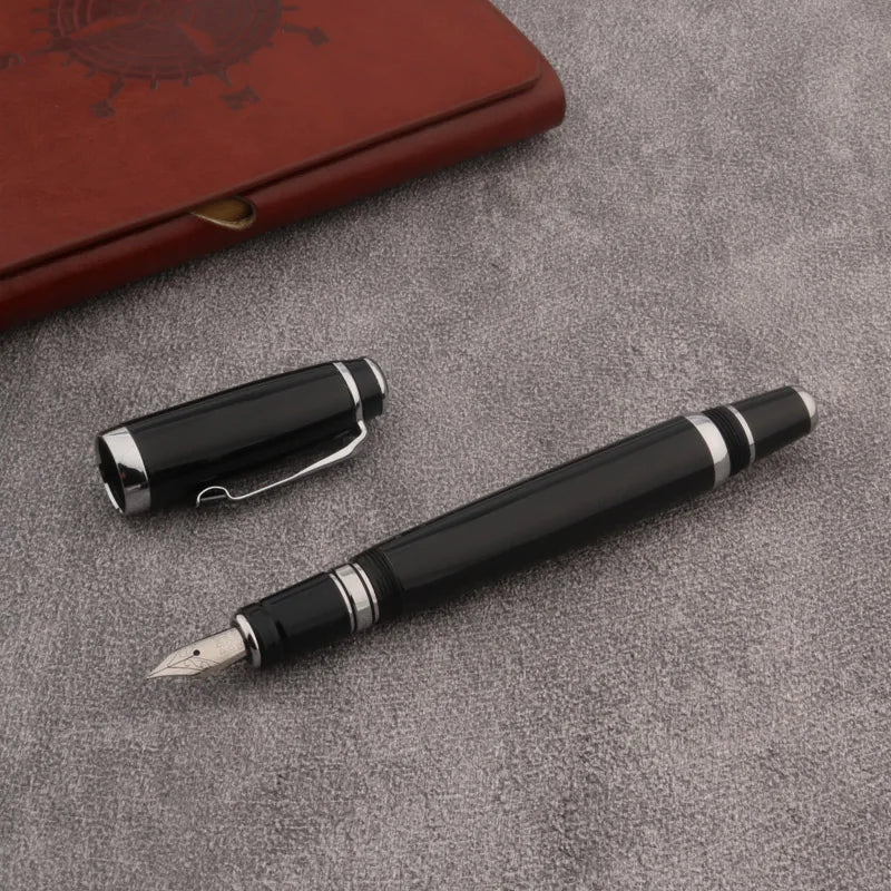 1pc Metal 313 Fountain Pen Black Spin Art M Nib Business Office School Supplies Writing Ink pen